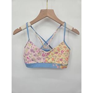 LoveShackFancy X Bandier Floral Strappy Sports Bra Size XS